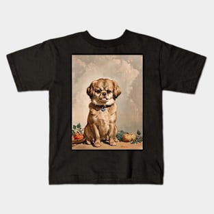 Loyal Friend, Irresistible Expression: Pekingese Art Kids T-Shirt